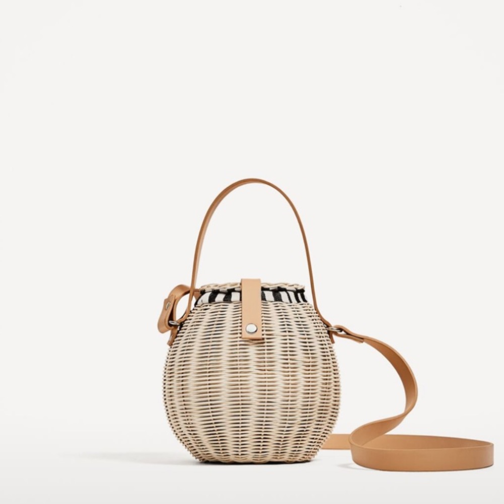 Zara Raffia Bucket Bag